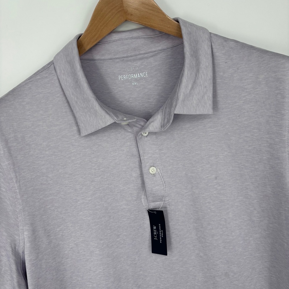 J.Crew Performance Polo Mens XXL Purple Short Sleeve Golf Activewear Shirt NEW